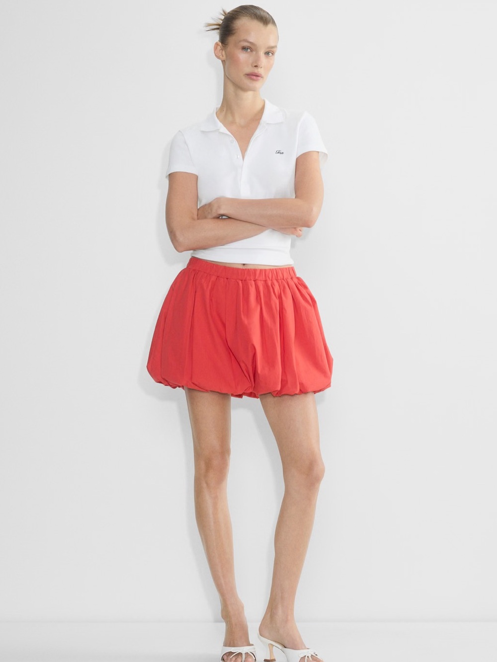 SUNDAY BEST | Bubbly Poplin Mini Skirt - Cherry Red